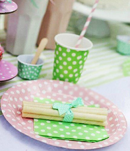 Aimeart 10 Pcs Disposable Paper Plates Candy, Ice Cream, Mini Cake, Nut, Muffin