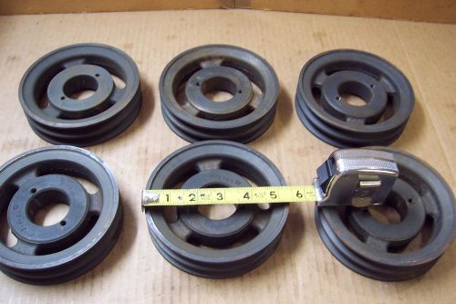2 GROOVE PULLEY, SHEAVE, 2AG56D, LOT OF 6, ELECTRON