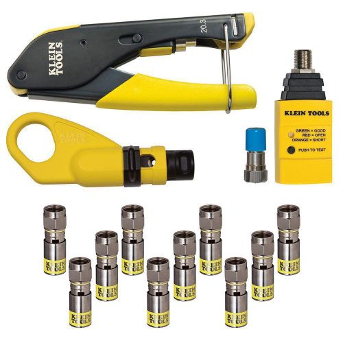 Klein tools coax installation &amp;testing kit with connector, voice/data/video kit for sale