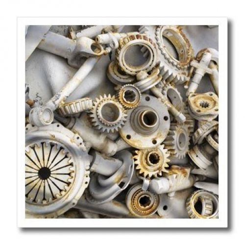 3dRose Steampunk Rusty Parts - Iron on Heat Transfer, 8 by 8-Inch, For White