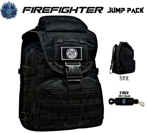 FIREFIGHTER Backpack On/Off Duty Bag Turnout Gear + FREE Fire &amp; Rescue Key Chain