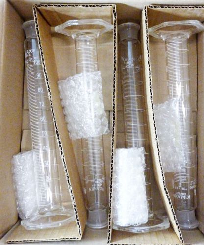 New Kimble Chase (Quantity of 4) Glass Cylinder&#039;s 20039100 Mixing, T.C, 100 ML