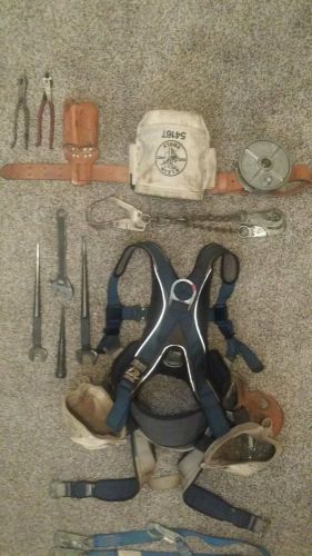 Fully equipped iron workers exofit harness, and klein rod belt. for sale
