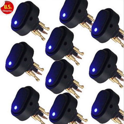 10x 12v 30a heavy duty blue led off/on rocker switch car boat marine us hot sale for sale