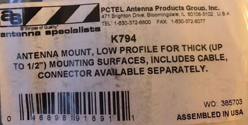 Antenna Specialists K794 NMO Mount 3/8&#034; Hole Thick Surface With Cable/BNC