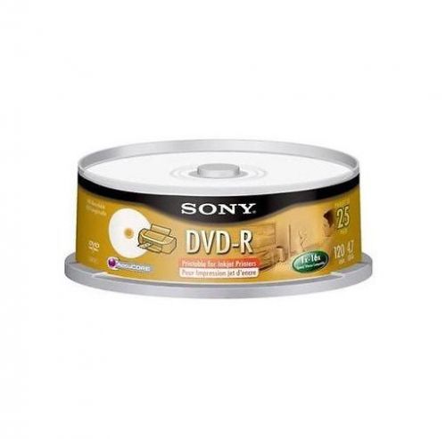 Sony DVD-R 25 pack 120 min 4.7 GB/Go DVD recordable blank AccuCORE NEW discs