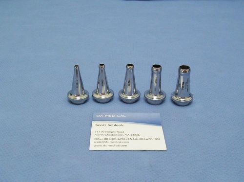 Karl Storz Brunings Ear Specula set, Sizes 0, 1, 2, 3, and 4