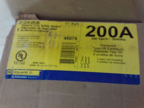 Square D D224NRB Fusible Safety Switch 200A 240VAC #1B-1149-Pal1