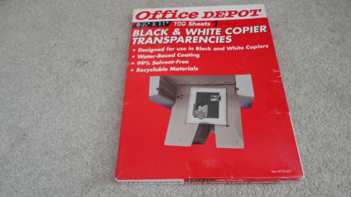 Office Depot Black And White Copier Transparencies 70 Sheets, #753-631, 8-1/2&#034; x