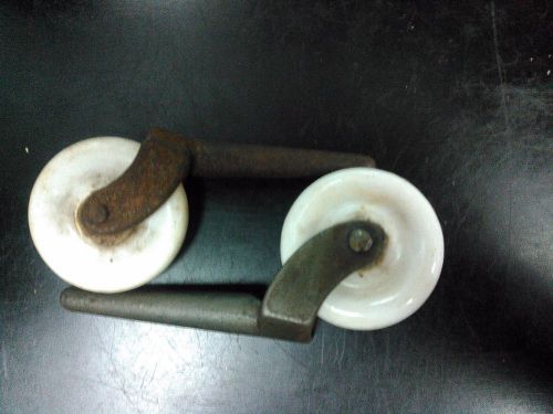 VINTAGE IRON CASTOR WHEELS LOT OF 2