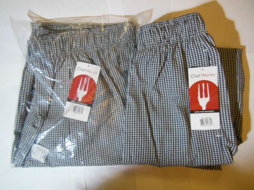 1 Pair XS Chef Works Basic Baggy Chef Pants - NBCP000XS