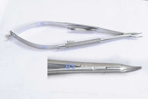 SS Needle Holder micro curved 11mm long jaws with lock Ophthalmic Instrument Eye