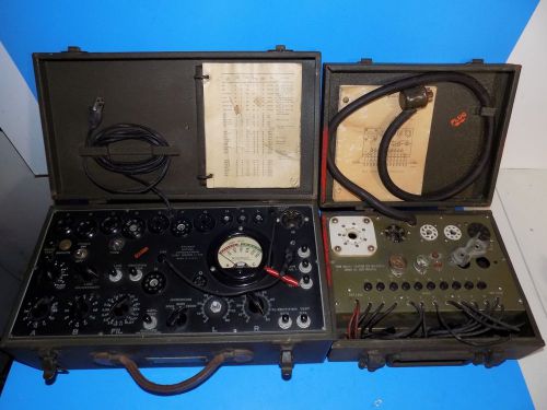 VINTAGE MILITARY I-177 TUBE TESTER WITH MX-949 A/U SOCKET ADAPTOR  417th