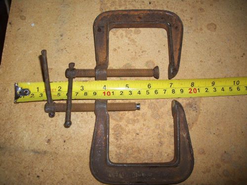 TWO 3 INCH STANDARD GRIP IRON C-CLAMP