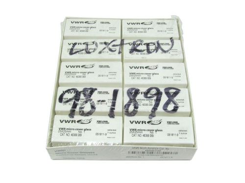 New! LOT of 10 VWR 48366-089 No. 1 25x25mm Micro Cover Glasses 10oz Total Sealed