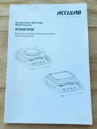 Acculab Vicon Manual Instructions Electronic Precision Scale Digital Weight Book