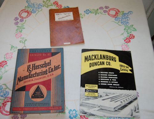 3 VTG Manufacturing catalogs Harvesters Doors Woodworking 41-54 Herschel Hunt&#039;s