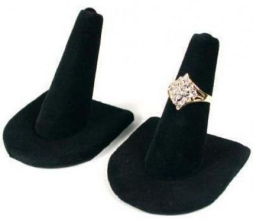 2 black velvet ring finger jewelry holder showcase display stands for sale