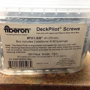 Fiberon deckpilot trimhead screws #7x1 5/8&#034; 100sf, 350 screws fc part#3502-600 for sale