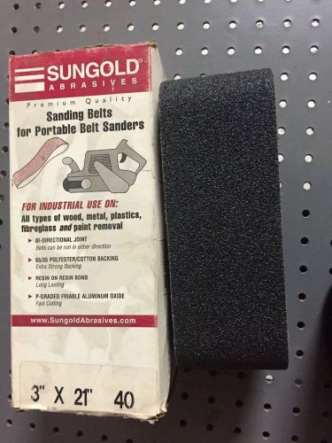 10pcs Sungold 6&#034; x 21&#034; x 40 grit Silicon Carbide sanding belts