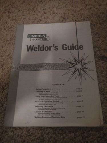 Lincoln electric weldor&#039;s guide im-237-c manual - vintage welder&#039;s for sale