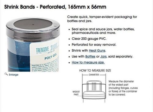 ULINE Shrink Bands for Bottles Jars, 2000 (2 cases) Perforated, 165mm x 56mm