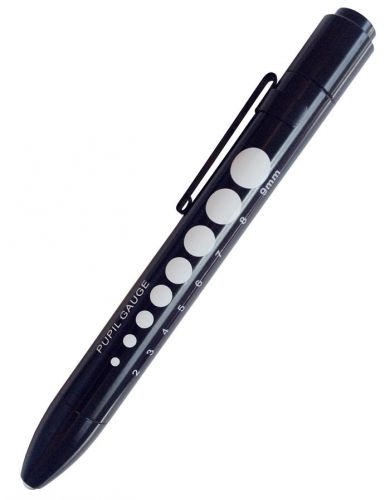 Medical/Nursing Soft LED Pupil Gauge Penlight S214 Black