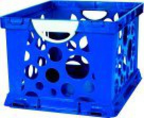 Storex 61767U03C 2-Color Crate with Handles, Large, Blue/White