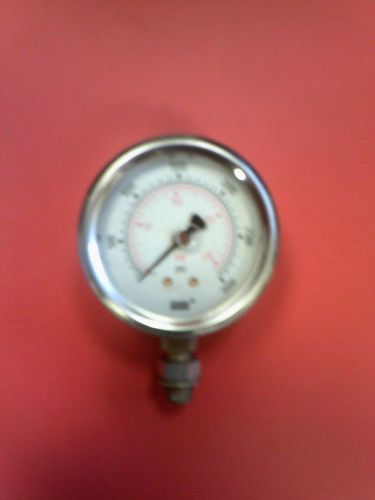 Wika 0-5000 psi hydraulic pressure gauge liquid filled glass lens 2-1/2&#034; bottom for sale