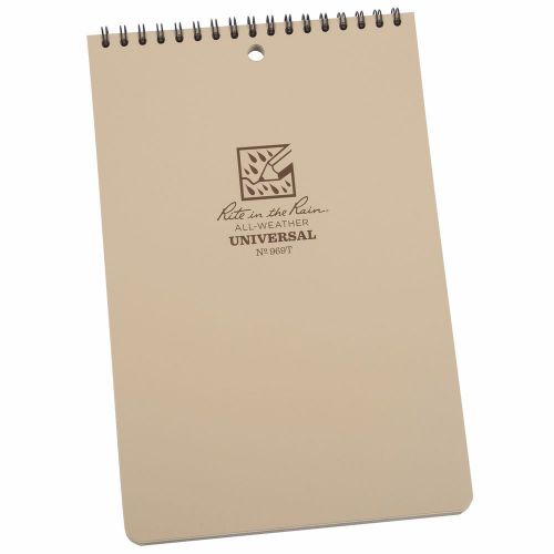 Rite in the rain  universal 6 x 9 top spiral journal tan # 969t for sale