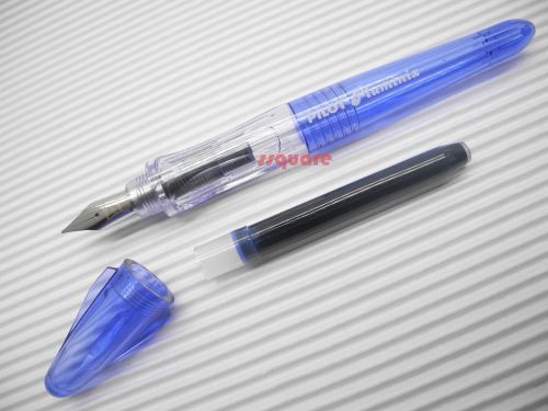 Pilot Pluminix 12cm Mini Italic Calligraphy Fountain Pen, Blue Body Fine nib