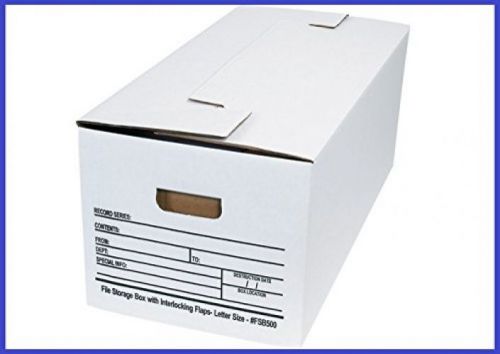 BoxYeah 12 Pack - Interlocking Flap Corrugated File Storage Boxes - 2 Sizes To