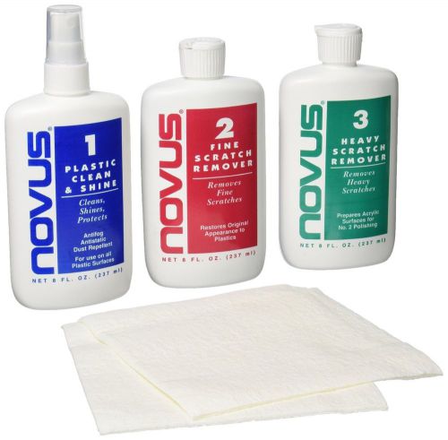 Novus 8 oz plastic polish shine cleaner kit fine heavy plastic scratch remover for sale