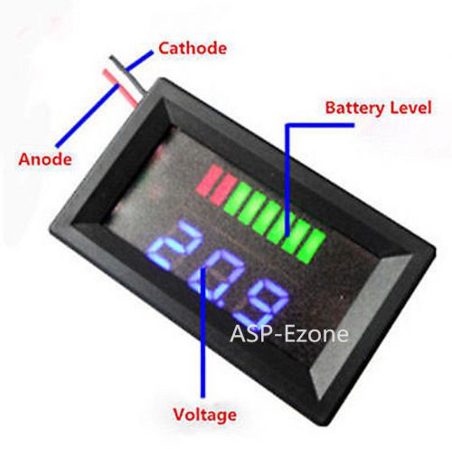 Charge Level Indicator Voltmeter for 12V Lead-acid Battery