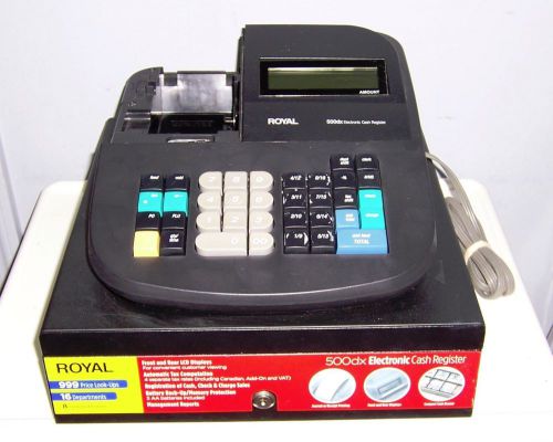 Royal 500DX Electronics Cash Register 16 Department 999 Price Look-Up 8 Clerk ID