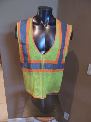 CLASS 2  Bordered Reflective Tape/  High Visibility Safety Vest size large