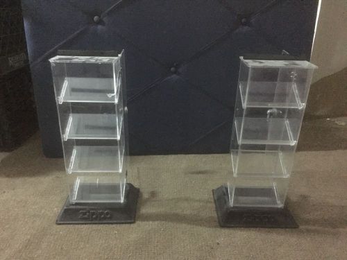 Zippo Lighter Display Case Show Case Lot of Two With Key