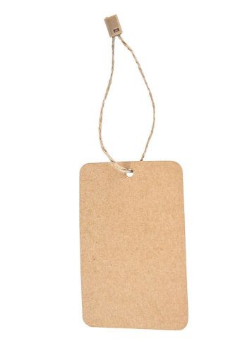 Kraft Hang Tags Thick Cardstock with 100 Hemp Twine Fasteners Combo Pack - 100