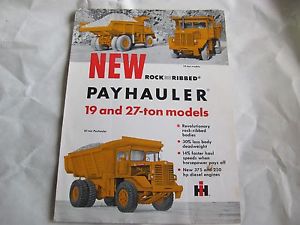 International &#034;19&#034; &amp; &#034;27&#034; payhauler brochure,c.60s,gc for sale