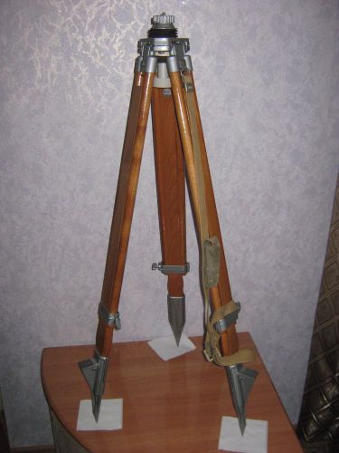 Vintage Folding Wooden Professional Tripod For Theodolite Soviet USSR