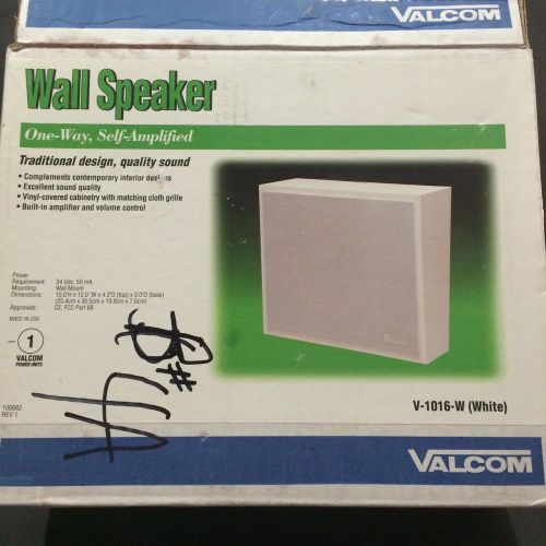 Valcom Wall Speaker White One Way Self Amplified V1016