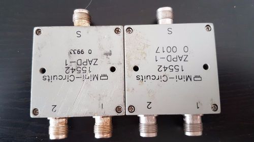 Lot of 2 RF Power Splitter Combiner 2Way 500 to 1000MHz ZAPD-1 Mini-Circuits TNC