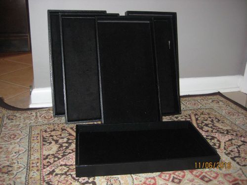 Lot 101 ~ Set of 6 Jewelers Stackable Display Trays with Removable Black Pads