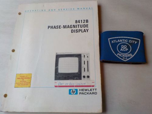 HEWLETT PACKARD 8412B PHASE MAGNITUDE DISPLAY OPERATING &amp; SERVICE MANUAL