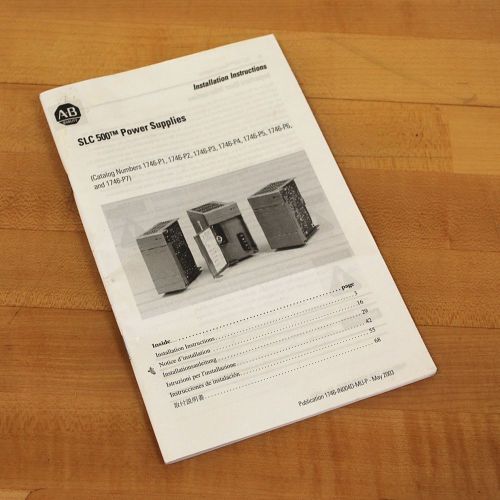 Allen Bradley 1746-IN004D-MU-P SLC 500 Power Supplies Installation Instructions