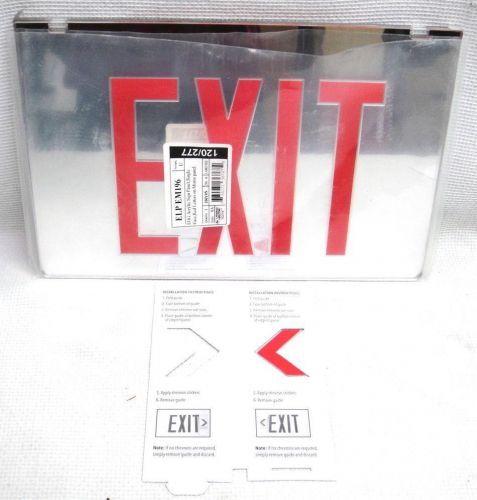 Lithonia lighting led red letter exit sign acrylic mirror panel model #elp em196 for sale