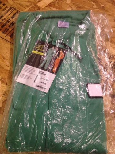 Mens Size Large Black Stallion Revco Flame Resistant FR Cotton Green Coveralls