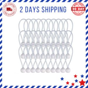 30 Pcs Bungee Cords with Balls 4 inch White Ball Bungees Heavy Duty Tarp Bungee