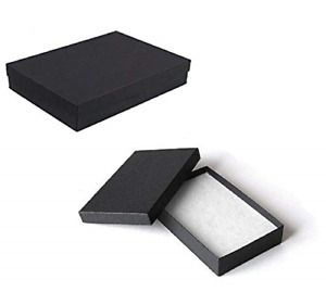 10 Pack Cotton Filled Matte Black Color Jewelry Gift and Retail Boxes 5.25 X X 1