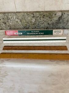 3 old rulers one triangular